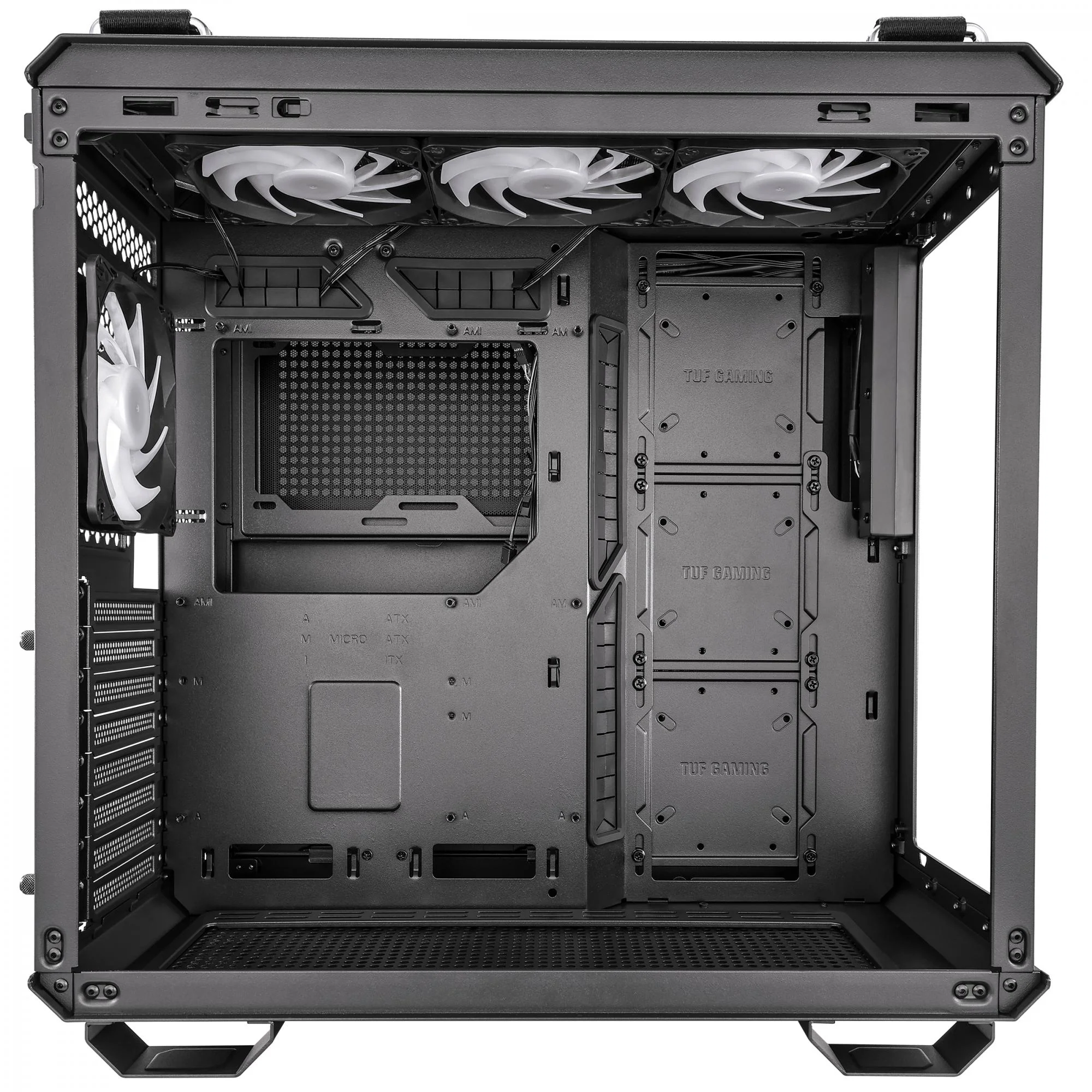 ASUS TUF Gaming GT502 PLUS Tempered Glass Dual Chamber Case Black w. 4x120mm Pre-installed ARGB Fans
