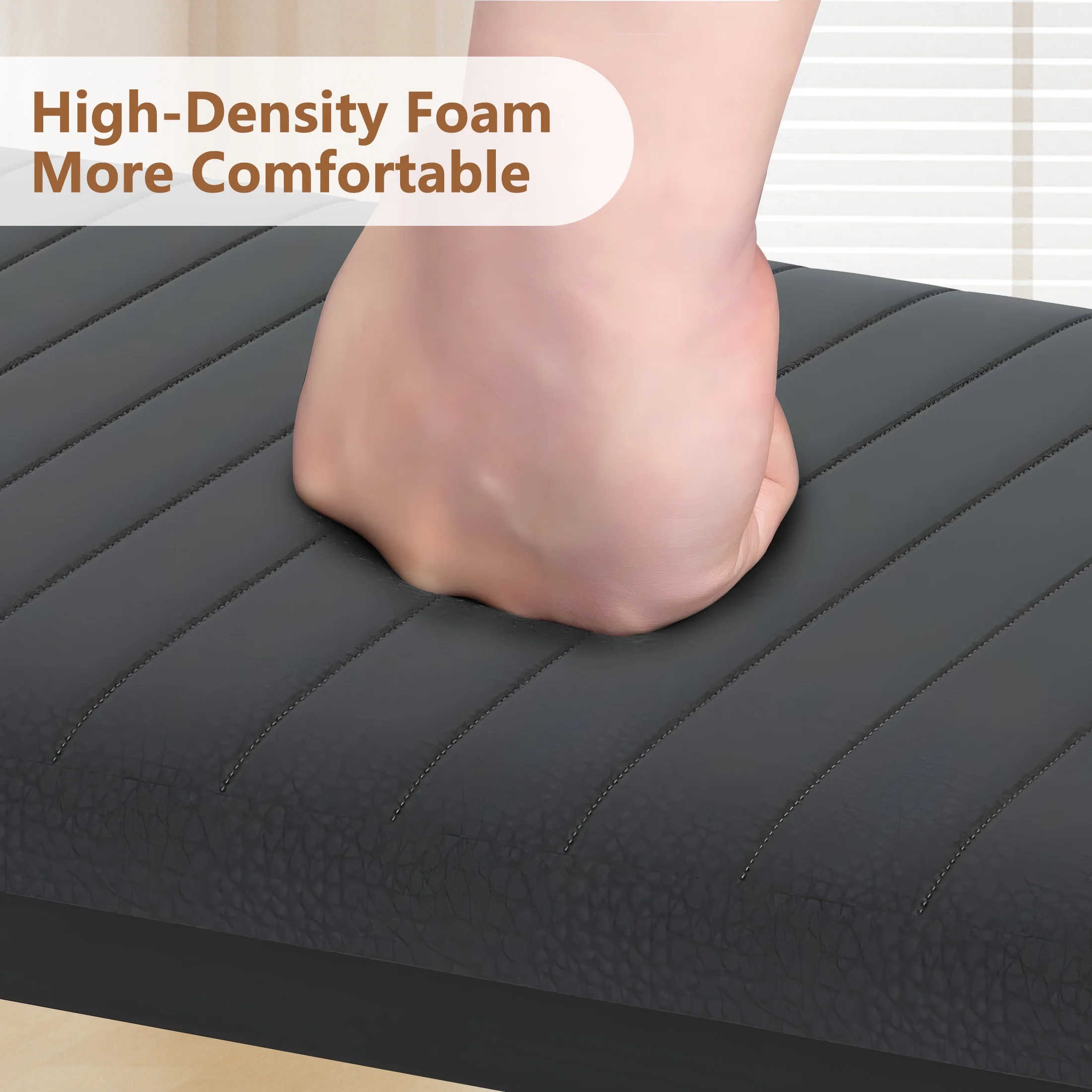 UHOMEPRO Dining Room Table Set, 3-Piece Dining Table Set with 2 Benches, Kitchen Table Set for 4 with Metal Frame, Modern Dining Room Set Furniture Set for Bar Dining Room Breakfast Nook, Black