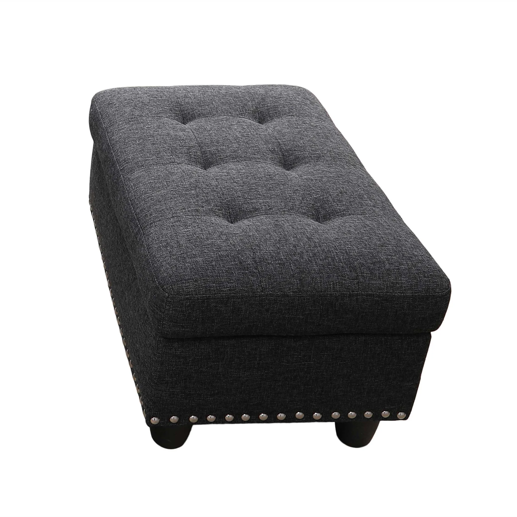 Aukfa 3 Piece Sectional Sofa, Living Room Couch with Storage Ottoman&Cup Holder, Linen, Left Hand, Black Gray